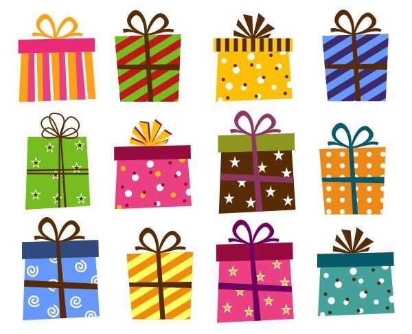 newspaper wrapped presents clipart