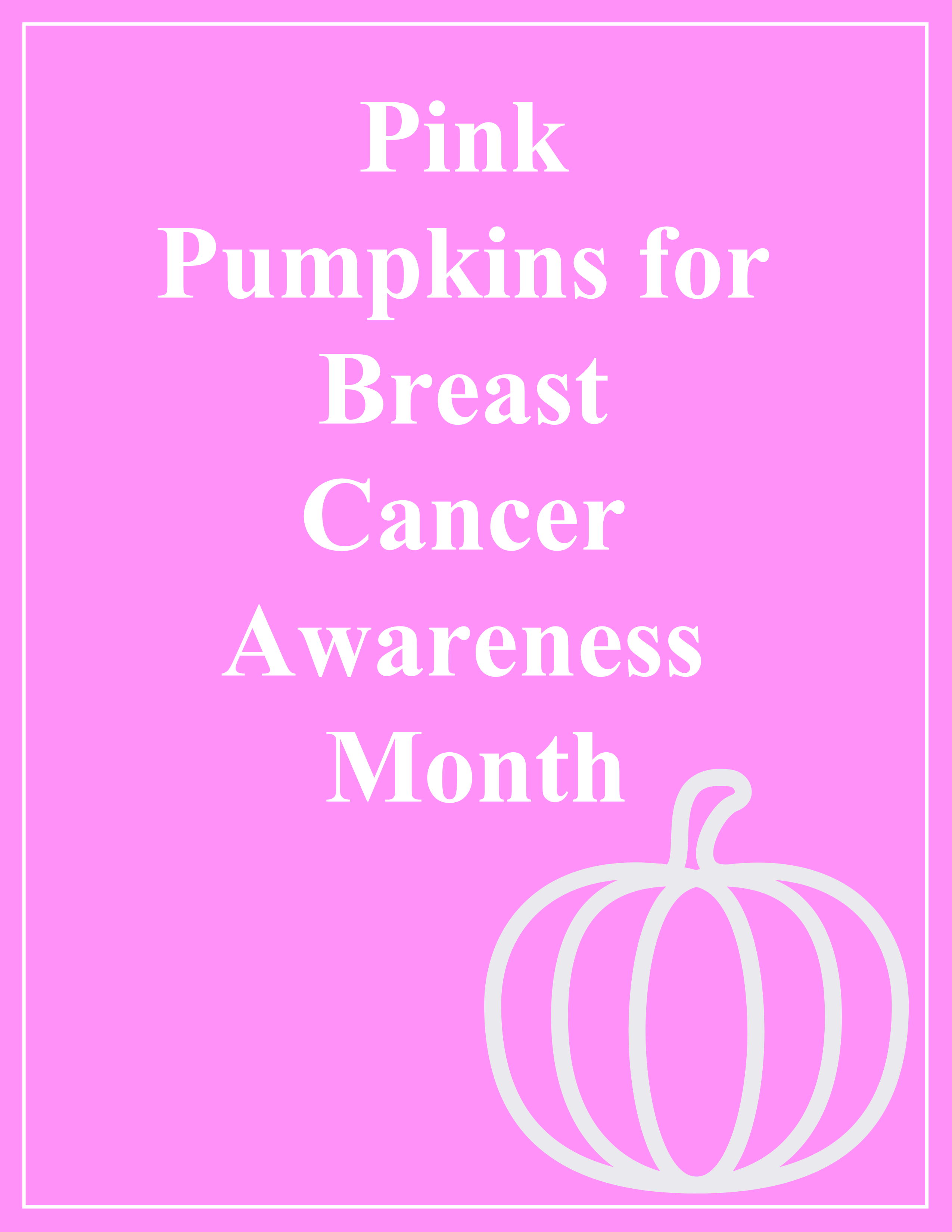Pink Pumpkins for Breast Cancer Awareness Month
