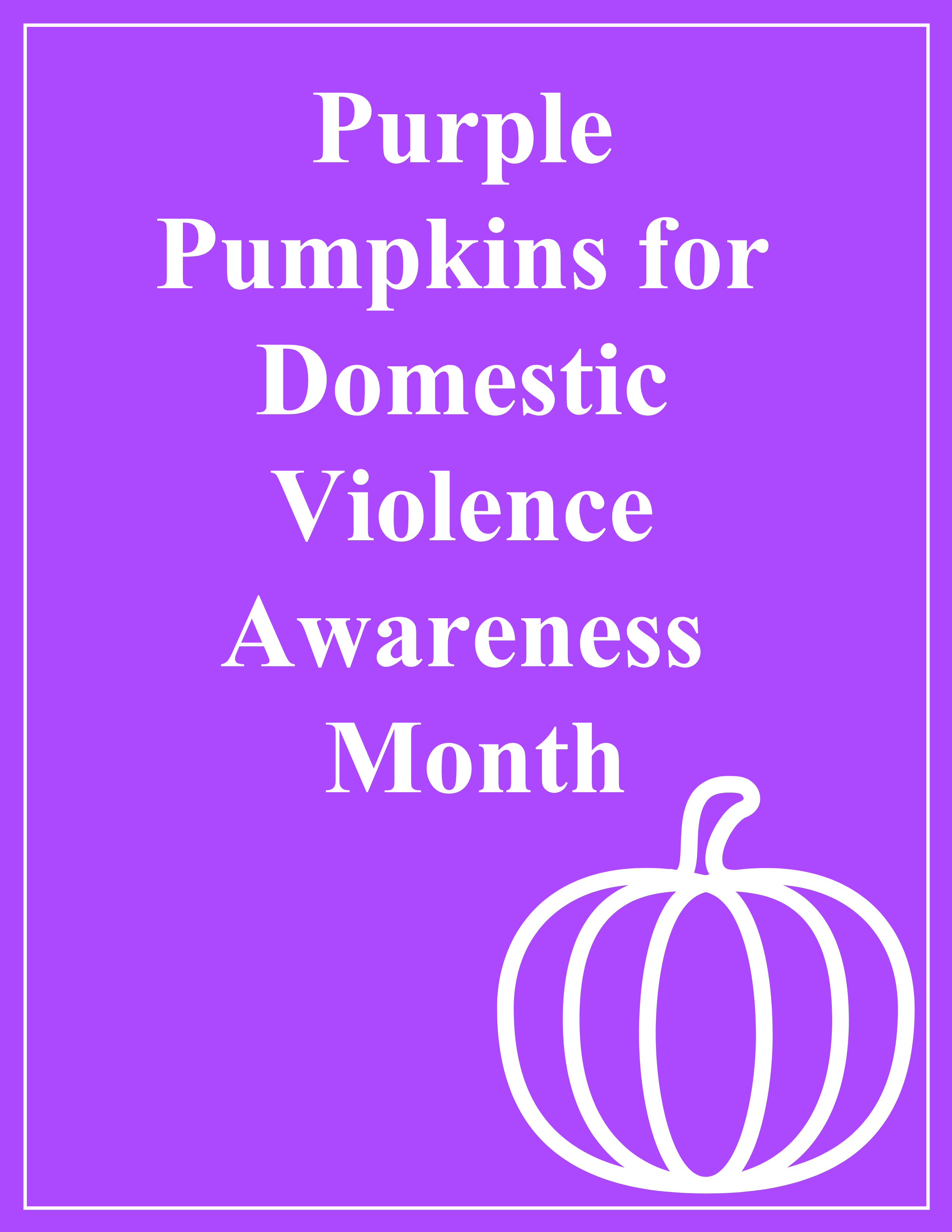 Purple Pumpkins For Domestic Violence Awareness Month